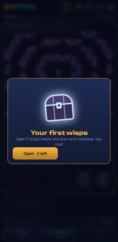 Opening the first Wisp Chest